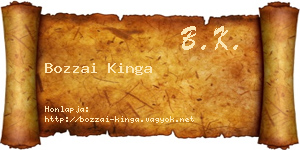 Bozzai Kinga névjegykártya