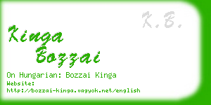 kinga bozzai business card